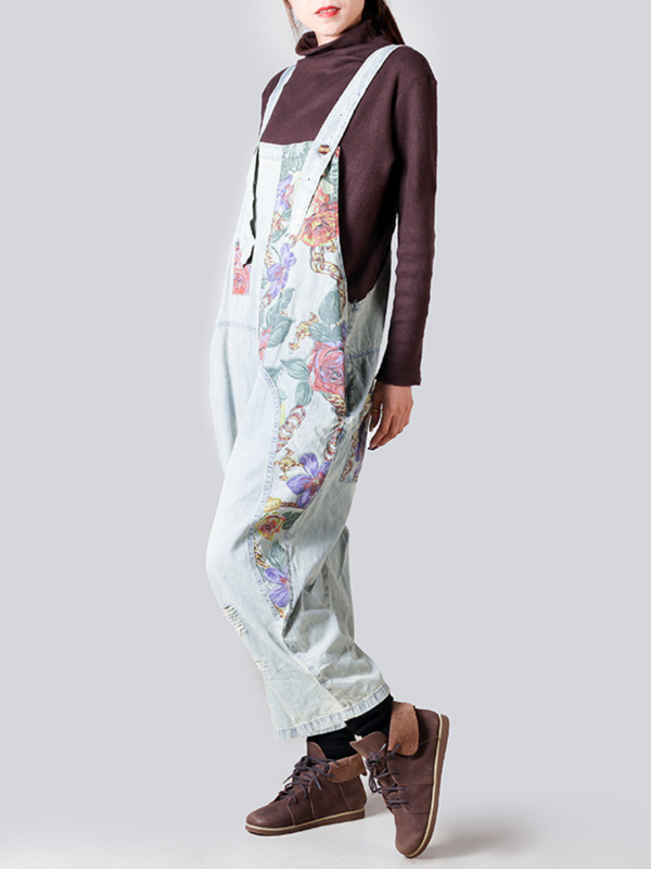 Floral Wide Legs Overalls Dungarees
Floral Printed Women Dungarees
