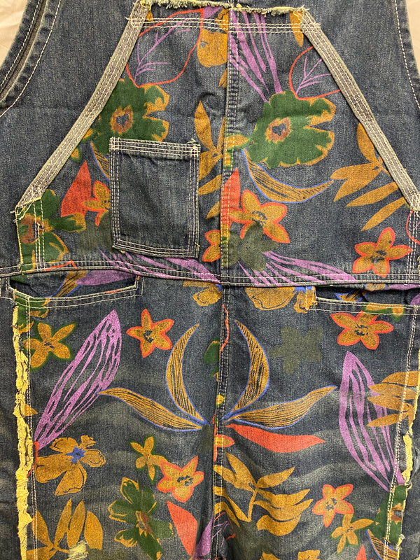 It’s My Life Flower Printed Denim Overall Dungarees