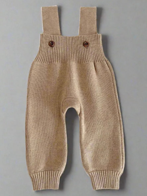 Solid Color Knit Overalls Dungarees