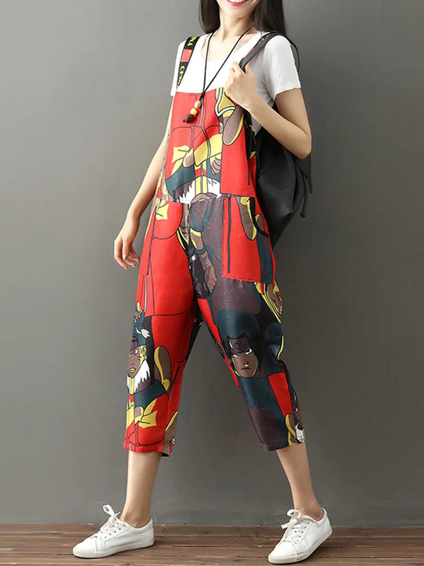 Casual Cross-Pants Overalls Dungarees
Printed Women Dungarees