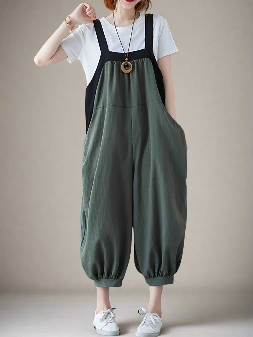 Casual Baggy Cotton Overalls Dungarees