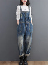 Artistic Retro Overalls Dungarees Vintage Women Denim Overalls Dungarees