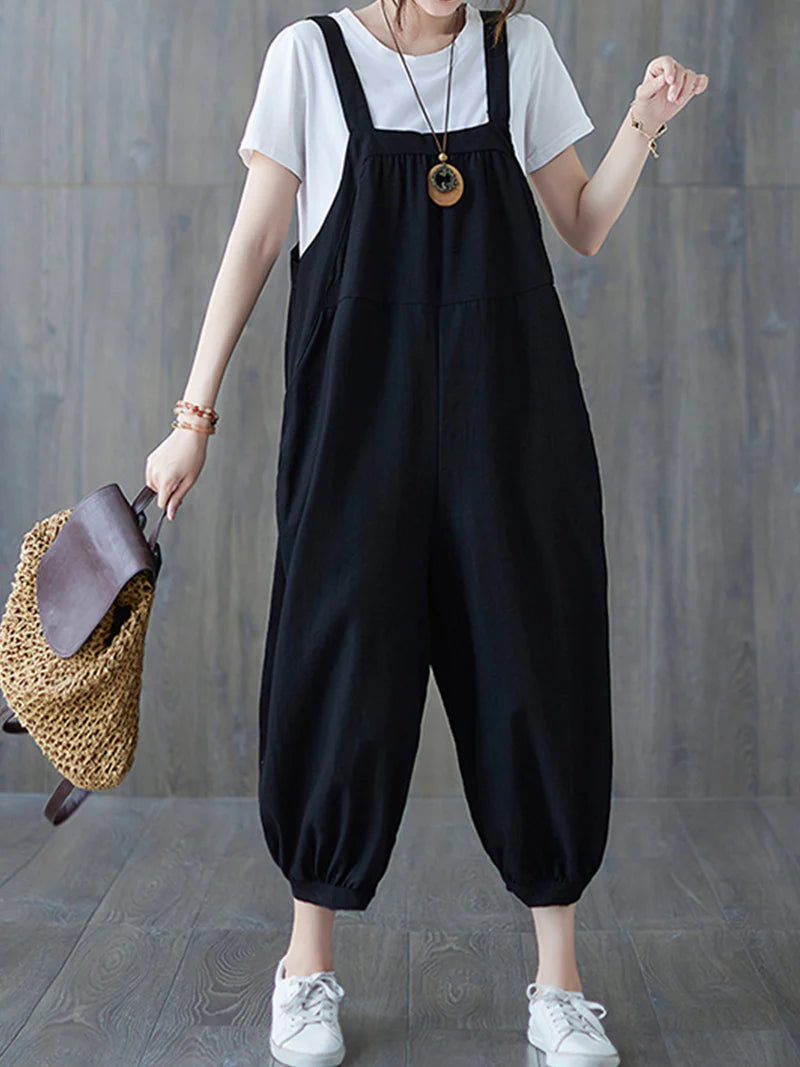 Casual Baggy Cotton Overalls Dungarees