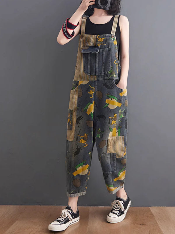 Vintage Animal Print Overalls Dungarees
Printed Women Dungarees