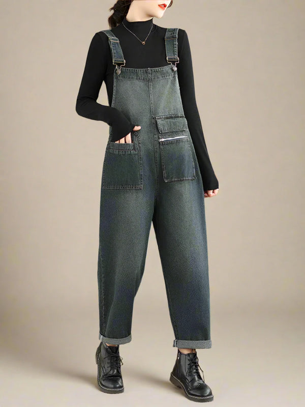 Casual Distressed Denim Overalls Dungarees Vintage Women Denim Overalls Dungarees