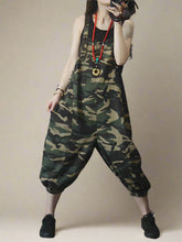 Camouflage Drop Crotch Overalls Dungarees Boho Women Dungarees