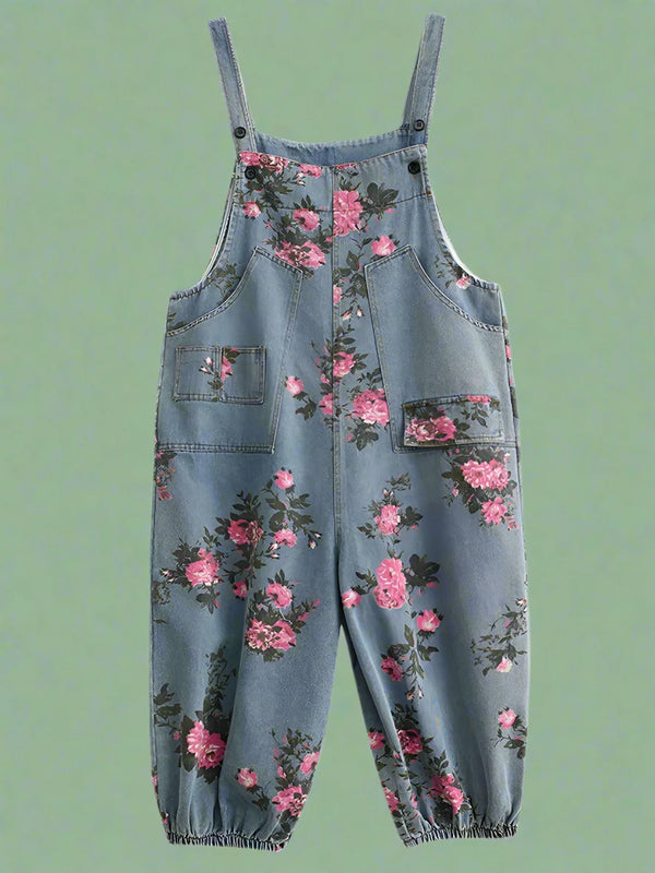 Denim High Waist Baggy Overall Dungarees
Floral Denim Women Dungarees