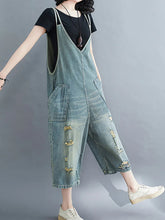 Ripped Vintage Short Overalls Dungarees Women Short Dungarees