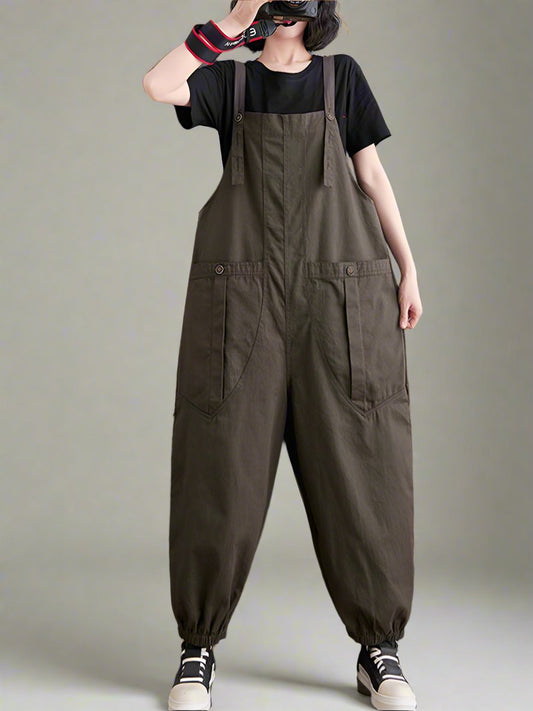 Nine-Points Cotton Overalls Dungarees