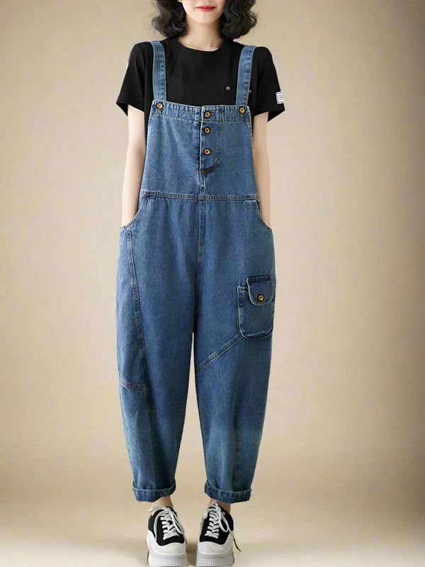 High Waist Denim Overall Dungarees Vintage Women Denim Overalls Dungarees