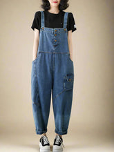 High Waist Denim Overall Dungarees Vintage Women Denim Overalls Dungarees