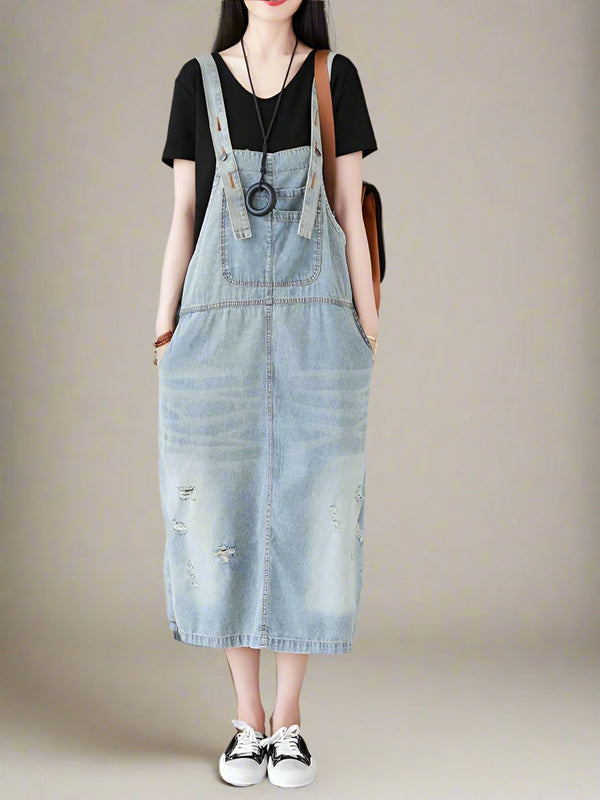 Midi Denim Overalls Dungarees Denim Women Dungarees