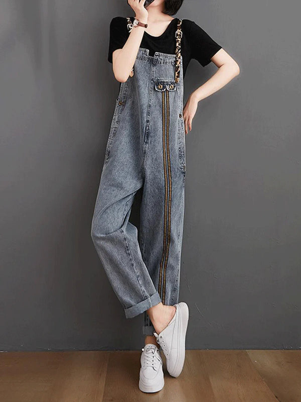 Korean Style Denim Overalls Dungarees