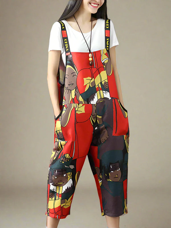 Casual Cross-Pants Overalls Dungarees
Printed Women Dungarees