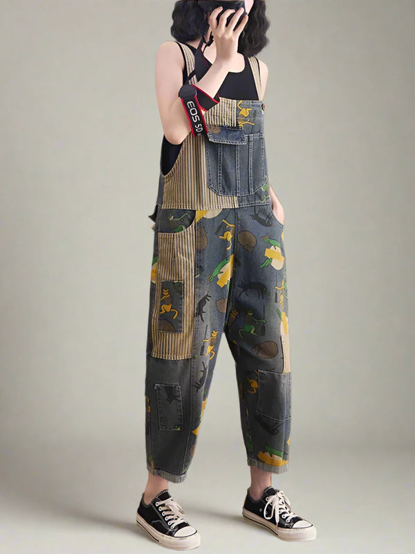 Vintage Animal Print Overalls Dungarees
Printed Women Dungarees