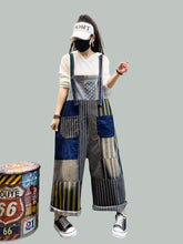 Stripped Vintage Overalls Dungarees Boho Women Dungarees