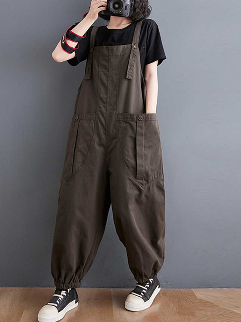 Nine-Points Cotton Overalls Dungarees