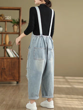 Lightweight Ripped Overalls Dungarees Denim Women Dungarees