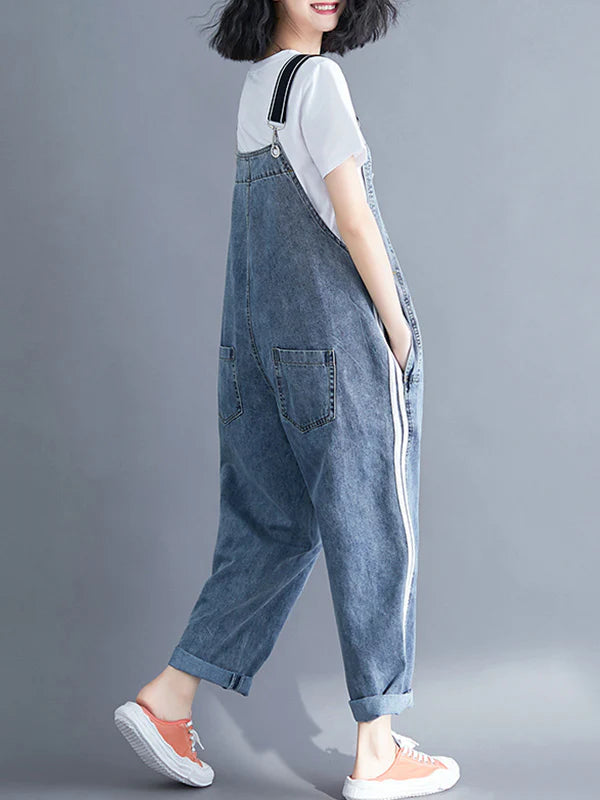 Casual Crotch Overalls Dungarees Vintage Women Denim Overalls Dungarees