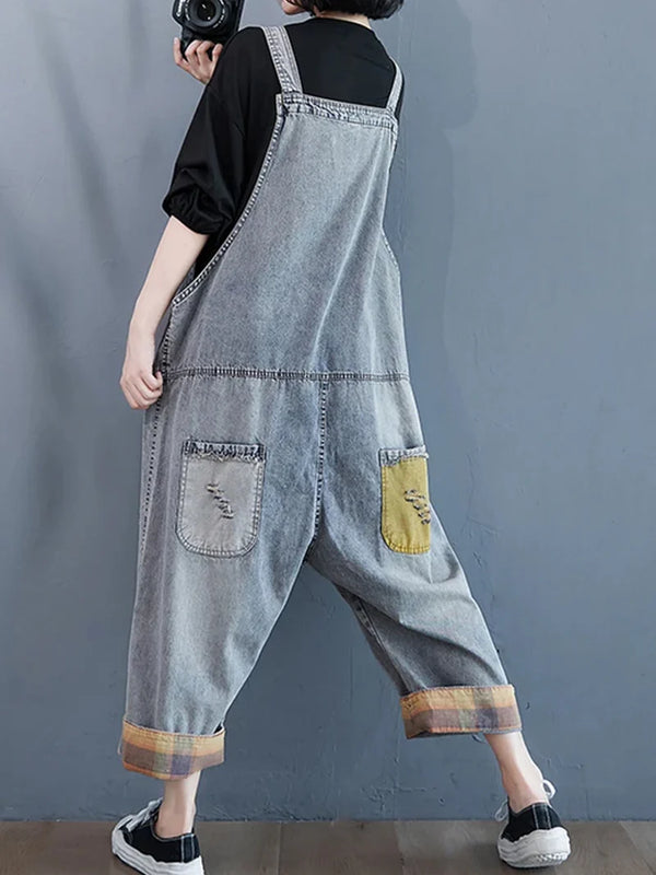 Embroidered Cartoon Vintage Overalls Dungarees
Denim Women Dungarees