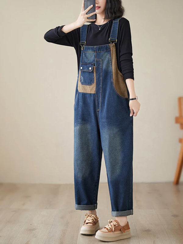 Loose Casual Chic Overalls Dungarees Denim Women Dungarees