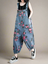 Floral High Waist Overalls Dungarees Denim Women Dungarees