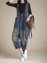 Vintage Ripped Denim Overalls Dungarees Denim Women Dungarees