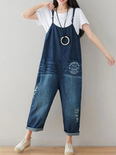 Scratched Bib Overalls Dungarees Denim Women Dungarees