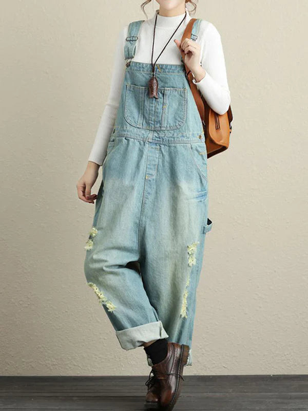 Loose Bib Denim Overalls Dungarees Vintage Women Overalls Dungarees