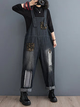 Embroidered Vintage Overalls Dungarees
Denim Women Dungarees