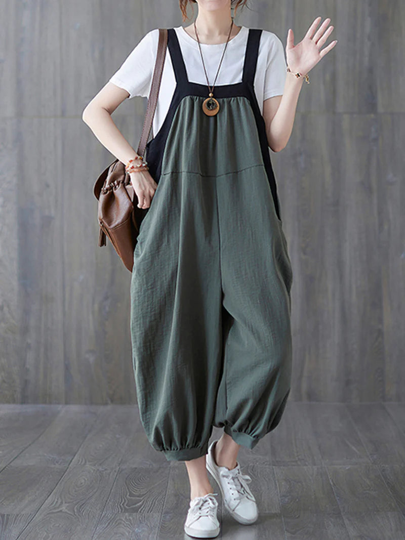 Casual Baggy Cotton Overalls Dungarees