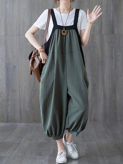 Casual Baggy Cotton Overalls Dungarees