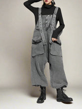 Street Punk Style Vintage Overalls Dungarees,Women Overalls Dungarees