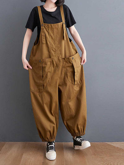 Nine-Points Cotton Overalls Dungarees