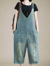 Ripped Vintage Short Overalls Dungarees Women Short Dungarees