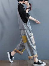 Embroidered Cartoon Vintage Overalls Dungarees
Denim Women Dungarees