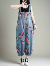 Floral High Waist Overalls Dungarees Denim Women Dungarees