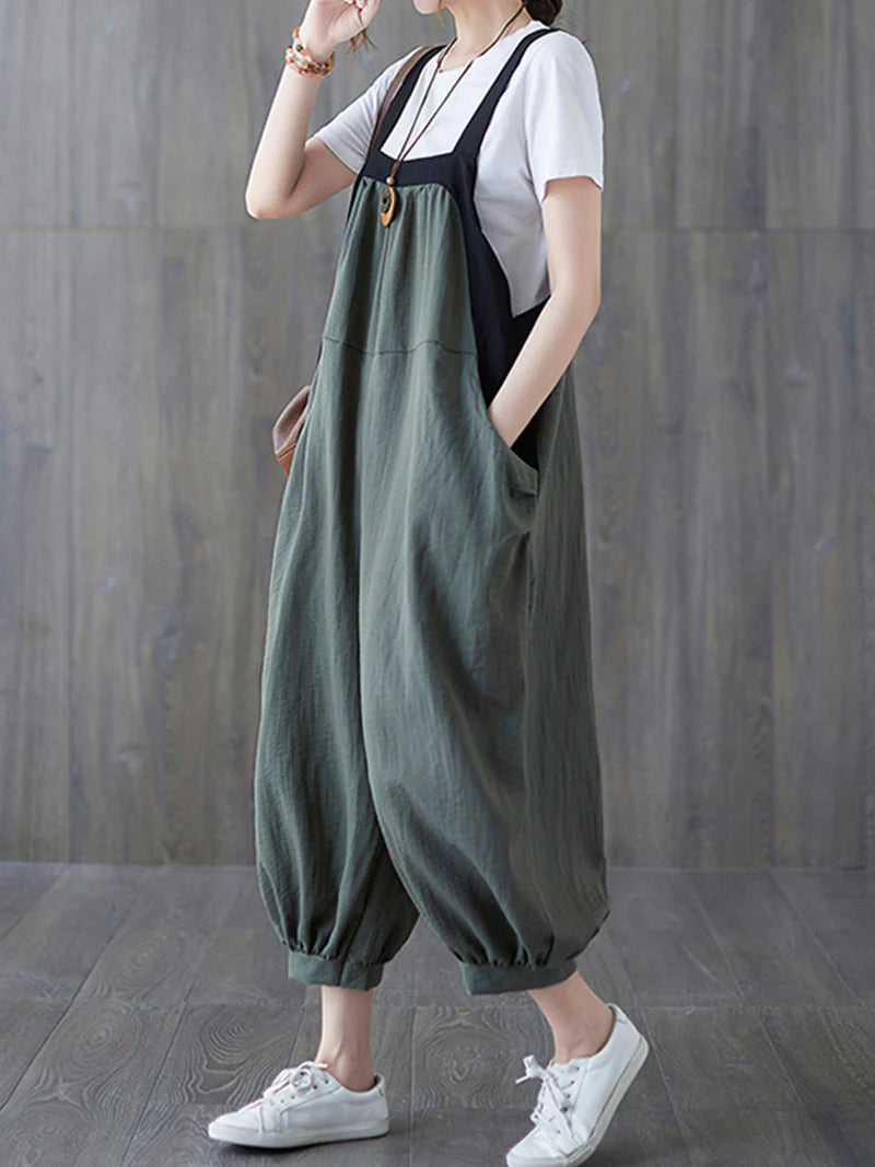 Casual Baggy Cotton Overalls Dungarees