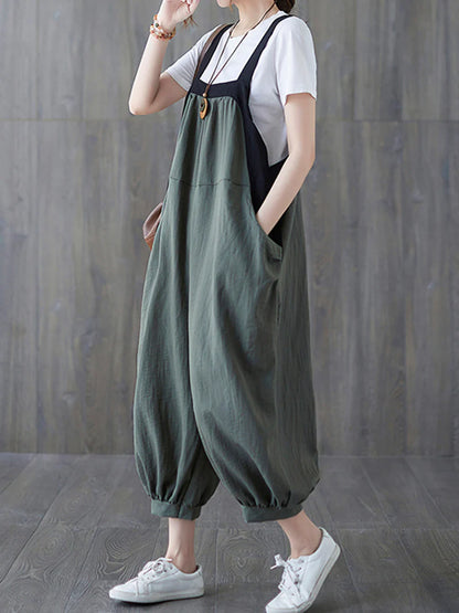 Casual Baggy Cotton Overalls Dungarees