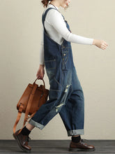 Loose Bib Denim Overalls Dungarees Vintage Women Overalls Dungarees