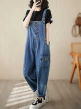 High Waist Denim Overall Dungarees Vintage Women Denim Overalls Dungarees