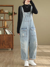 Lightweight Ripped Overalls Dungarees Denim Women Dungarees