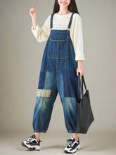 Patched Denim Overalls Dungarees Vintage Women Overalls Dungarees