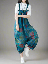 Floral Baggy Overalls Dungarees Boho Denim Printed Women Dungarees