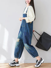 Patched Denim Overalls Dungarees Vintage Women Overalls Dungarees