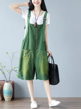 Loose Cotton Short Overalls Dungarees Women Short Dungarees