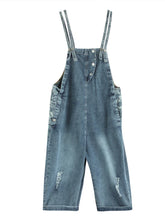 Denim Ripped Cropped Overalls Dungarees Vintage Women Denim Overalls Dungarees