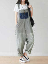 Vertical Stripped Baggy Overalls Dungarees,Women Overalls Dungarees