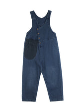 Contrast Literary Overalls Dungarees Vintage Women Denim Overalls Dungarees