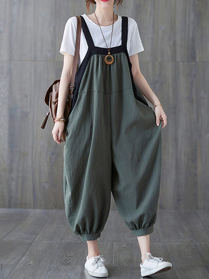 Casual Baggy Cotton Overalls Dungarees